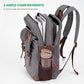 Vintage Canvas Backpack with USB Charging Port