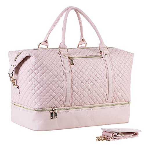 Leather Travel Bag with Shoe Pouch