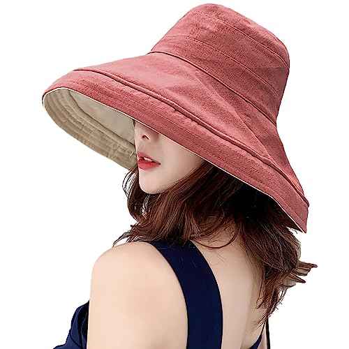 Women Summer Wide Brim Sun Hat Bucket Fishing Hats UV Protection
