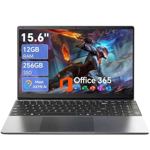 15.6'' AI Laptop with Office 365 12GB RAM 256GB SSD Win 11 Laptops