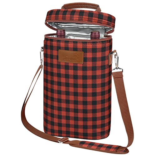 2 Bottle Insulated Wine Tote Carrier Bag