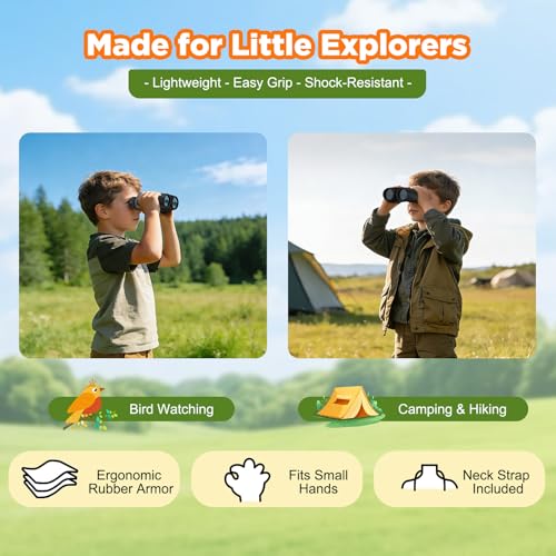 10x25 Compact Binoculars for Adults & Kids