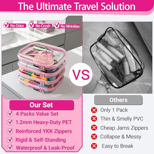 Clear Hard Shell Zipper Cases (4 Count)