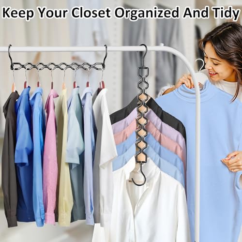 Space Saving Hangers for Clothes 3 Pack Sturdy Metal Hangers Heavy Duty (3 Count)