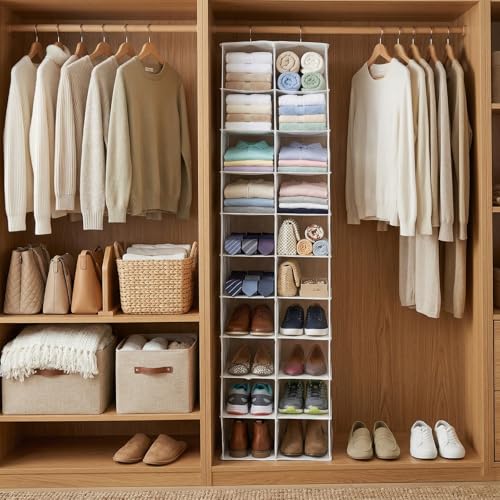 20 Section Hanging Shoe Organizer for Closet