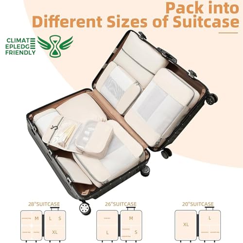 8 Set Packing Cubes Various Sizes Packing Organizer for Travel Accessories Luggage Carry On Suitcase