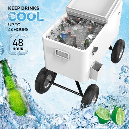80 Quart Wagon Rolling Cooler Ice Chest