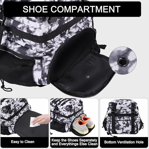 Military Tactical Backpack for Men and Women 45L Army 3 Days Assault Pack Bag Large Rucksack with Shoe Compartment