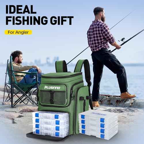 Fishing Backpack with Rod Holders 4 Tackle Boxes
