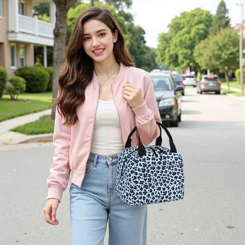 Lunch Bag for Women Men Cute Corduroy Lunch Tote Bags Reusable Insulated Lunch Box Large Capacity Reusable Insulated Cooler for Work Picnic or Travel