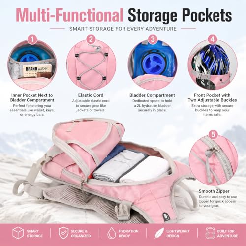 Hydration Backpack with 2L Water Bladder