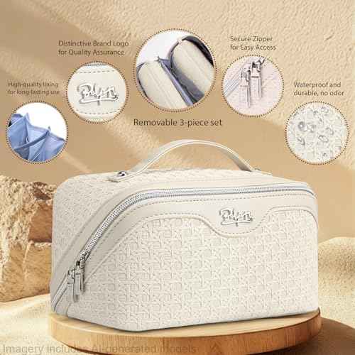 Travel Makeup Bag Cosmetic Bags for Women (3 Count)
