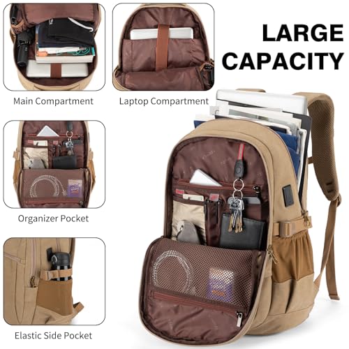 Vintage Canvas Laptop Backpack for Men and Women