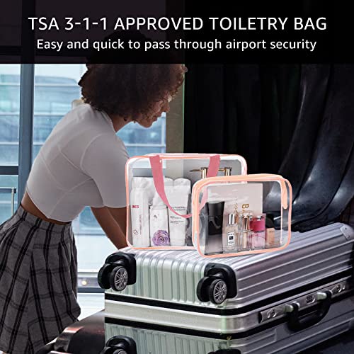 5Pcs Crystal Clear PVC Travel Toiletry Bag Kit for Women Men