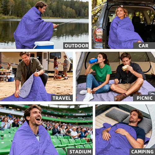 Large Waterproof Outdoor Blanket Thick Fleece 80" x 58"