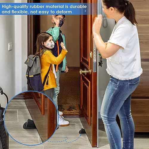 16 Pcs Heavy Duty Rubber Door Stops Wedge Stackable (16 Count)