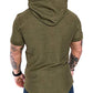 Mens Fashion Hoodies Sport Pullover Solid Color Shirt Workout Lightweight Tops Green