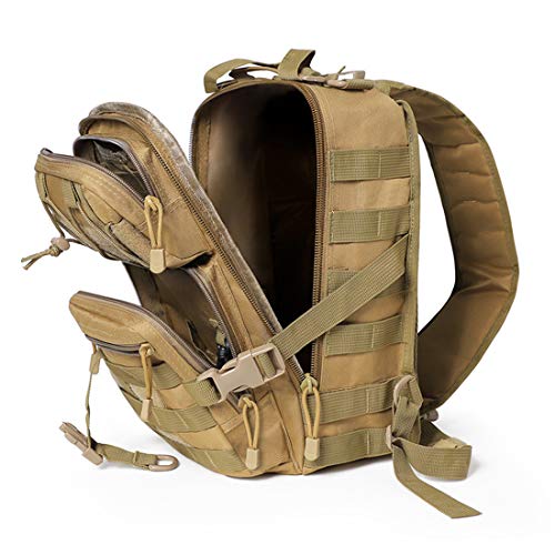 Tactical Sling Bag Pack Military Assault Rucksack Shoulder Bag Backpack Chest Pack Handbag Waterproof for Travel School Hiking Camping Trekking Exploring Fishing Hunting