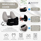 Inflatable Travel Pillow for Airplanes with Comfort Hood