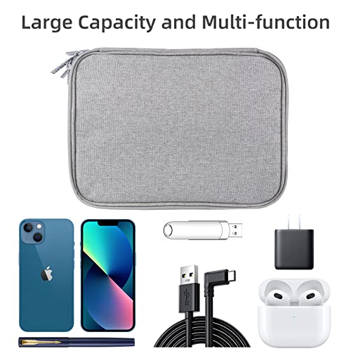 Electronics Organizer Travel Case Cord Cable Charger Organizer Bag Travel Accessories Essentials for Women Men Double Layers Tech Pouch with 5 Cable Ties for Phone Power Bank SD Card USB