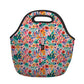 LunchTote Zippered Bag Insulated Neoprene Caddy (Abstract Floral / Large 4.5 Quart Lunch Tote)