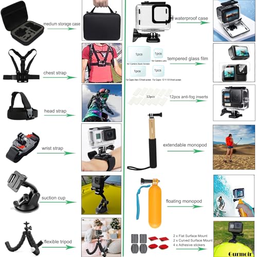 Accessory Pack for Go Pro 13 12 11 10 9 Hero