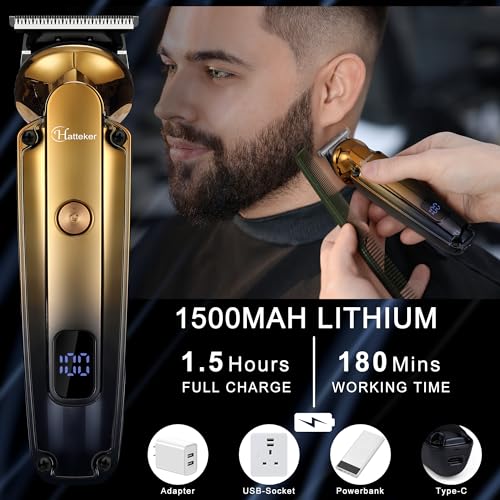 Men's Beard Trimmer Kit Electric Razor Shaver Professional Hair Clipper with Zero Gapped T