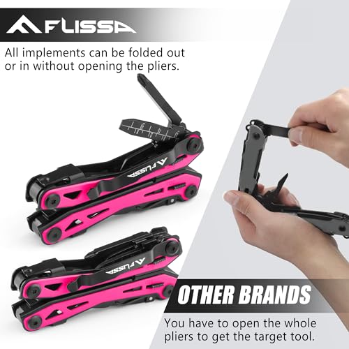 16-In-1 Multi-Tool Pliers, EDC Multitool, Multipurpose Tool, Pink