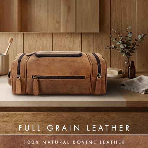 Real Leather Toiletry Bag for Men