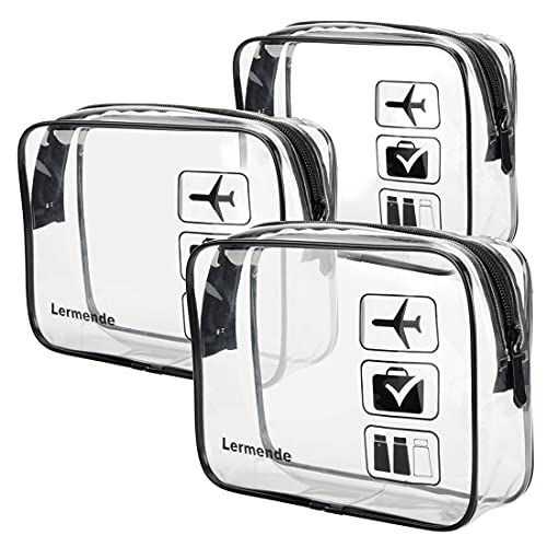 Clear Toiletry Bag TSA Approved Quart Size Travel Carry On (3 Count)