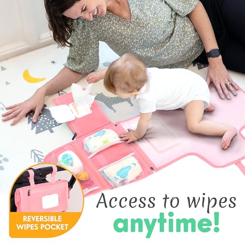 Portable Diaper Changing Pad with Wipes Pocket