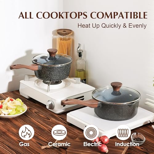 2.0 Quarts Nonstick Saucepan with Lid