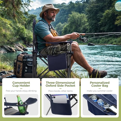 Oversized Fully Padded Camping Chairs with Lumbar Support (2 Count)