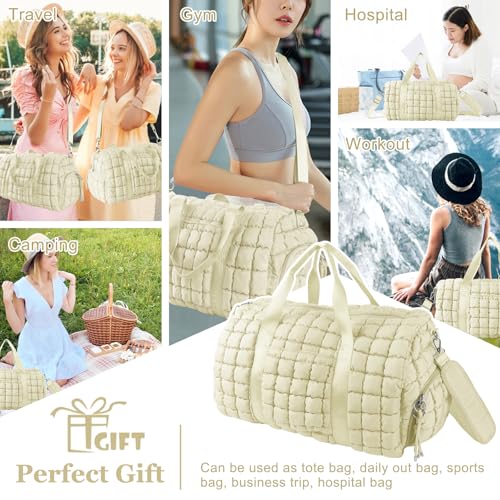Quilted Travel Duffle Bag Gym Bag for Women