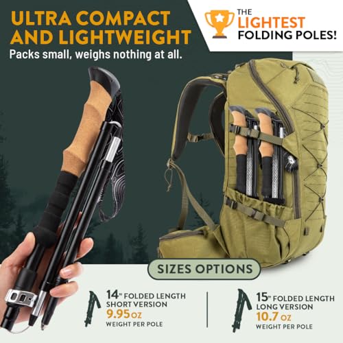 Premium Foldable Hiking Poles by USA Brand