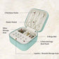 2 Pack】 PU Leather Travel Small Portable Mini Travel Jewelry Organizer for Rings Necklaces Earrings and Lipstick Green and Pink (2 Count)