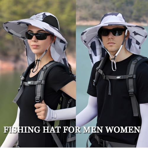Sun Hat for Men Women with Neck Flap