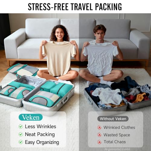 8 Set Packing Cubes for Travel Essentials (99 Count)