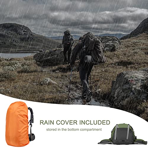 50L Hiking Backpack with Rain Cover for Both Men & Women