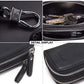 Genuine Leather Car Key Keychain Holder Metal Hook and Keyring Zipper