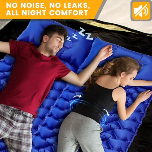 4 Inch Camping Sleeping Pad with Foot Pump and Pillow