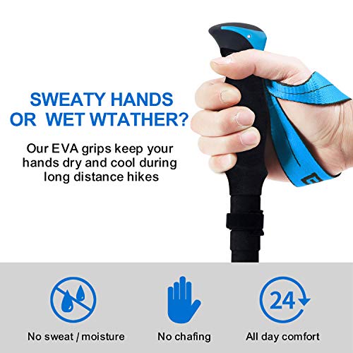 Lightweight Collapsible Trekking Poles Folding Hiking Sticks (2 Count)