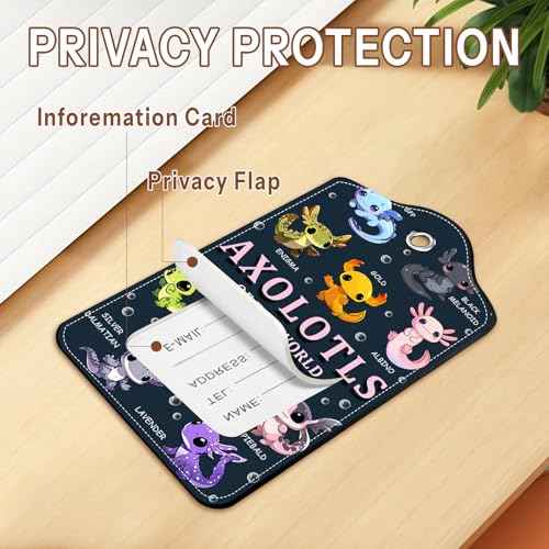 2 Pcs Axolotl Luggage Tags for Suitcase (2 Count)