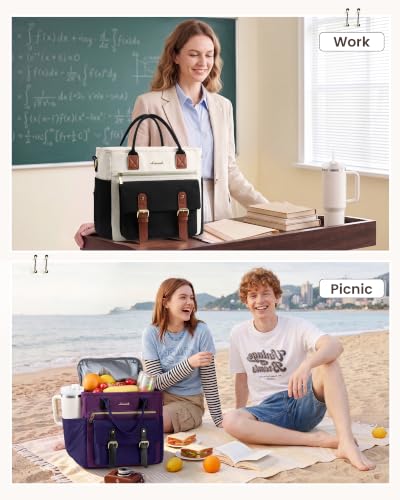 Insulated Lunch Bag Women (Blue Purple-Eggplant Purple-Black / 15L)