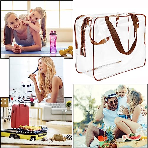 2Pcs Crystal Clear PVC Travel Toiletry Bag Kit for Women Men (2 Count)