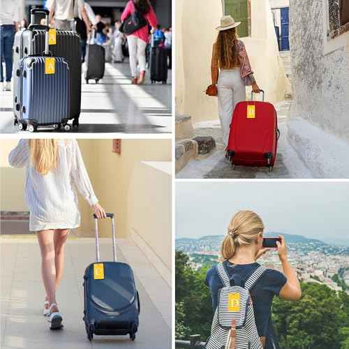 2 Pack Initial Luggage Tags for Suitcases Airplane Travel Essentials (2 Count)