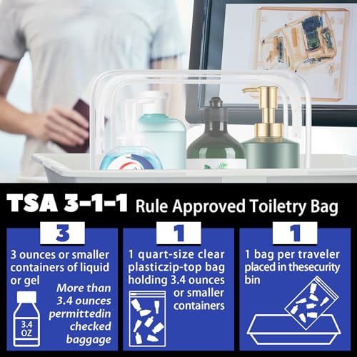 16 Pack Waterproof Cosmetic Bag TSA Approved Toiletry Bag (16 Count)