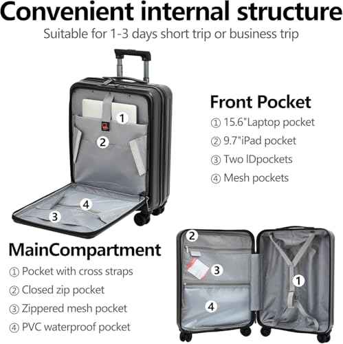 3Pcs (20/24/28) Luggage Set, Lightweight HardShell Suitcase with Wheels (3 Count)