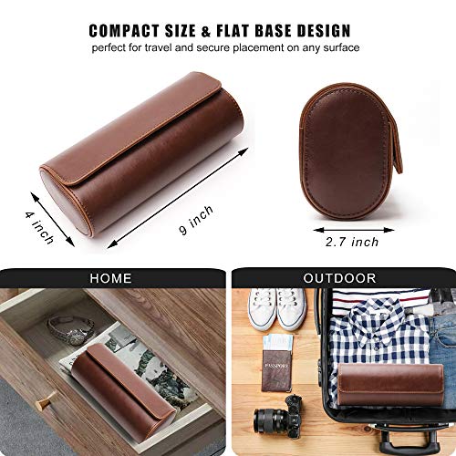 Longjet Watch Roll Travel Case for Men Portable Watches Organizer Box