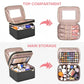 Large Makeup Bag with Mirror Double Layer Travel Make Up Organizer Case